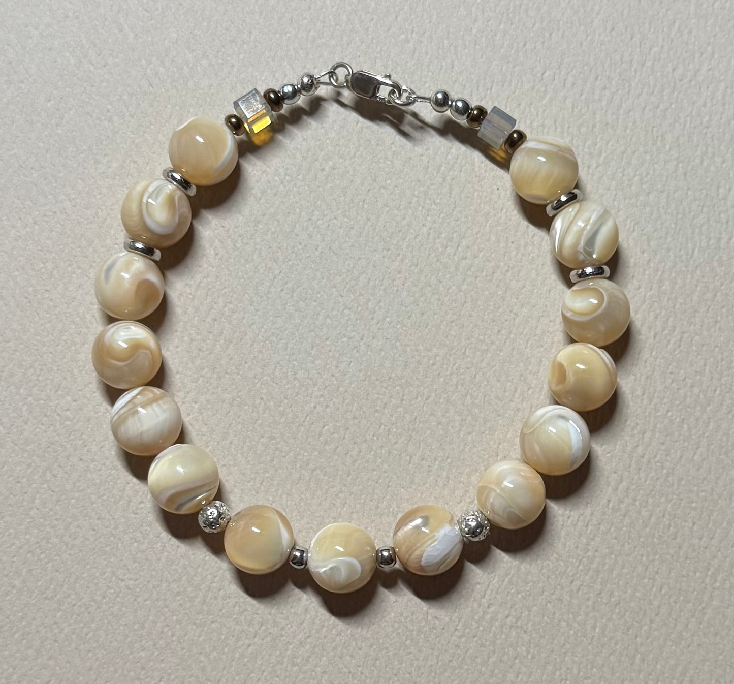 Mother of Pearl Bracelet with Sterling Silver