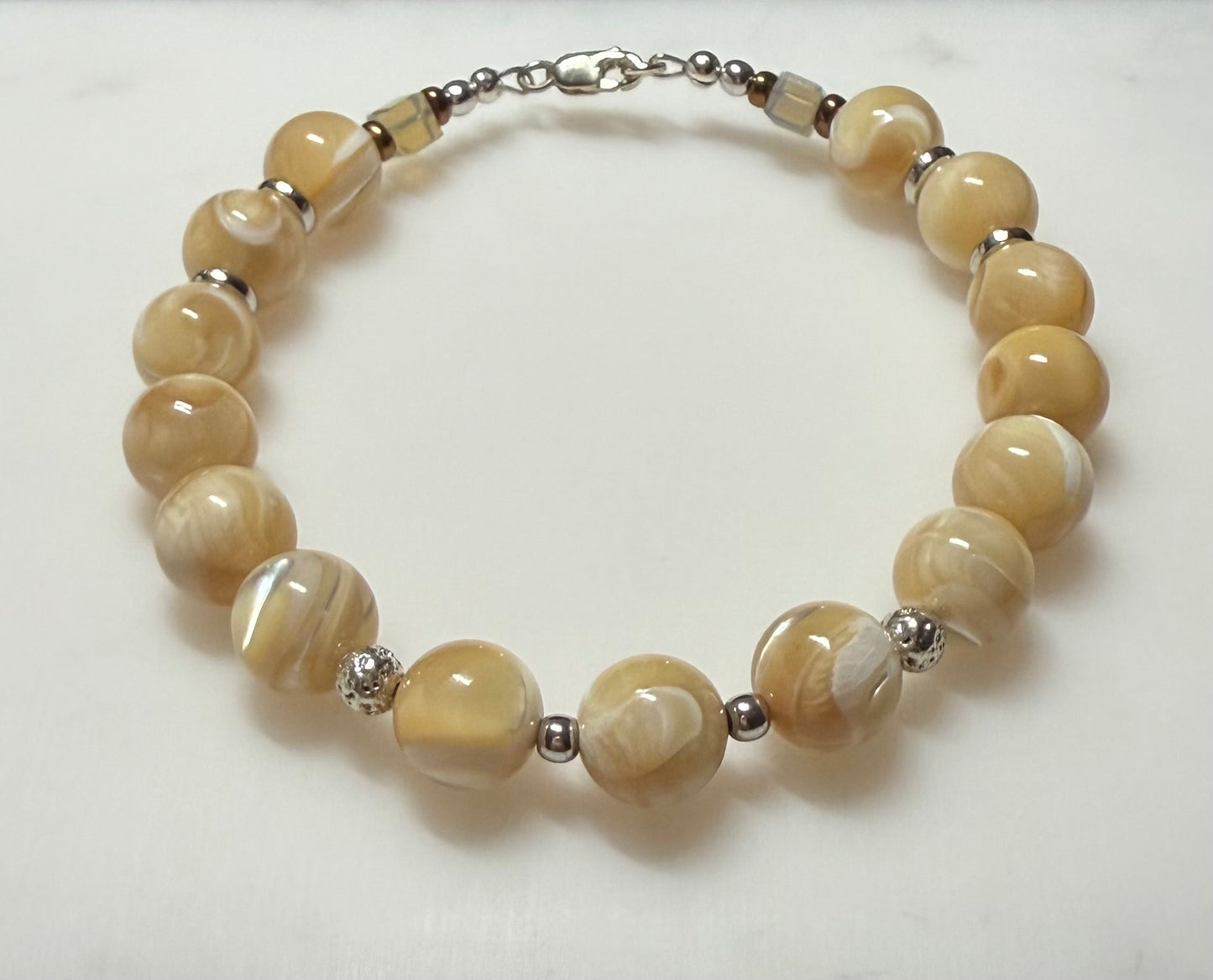 Mother of Pearl Bracelet with Sterling Silver