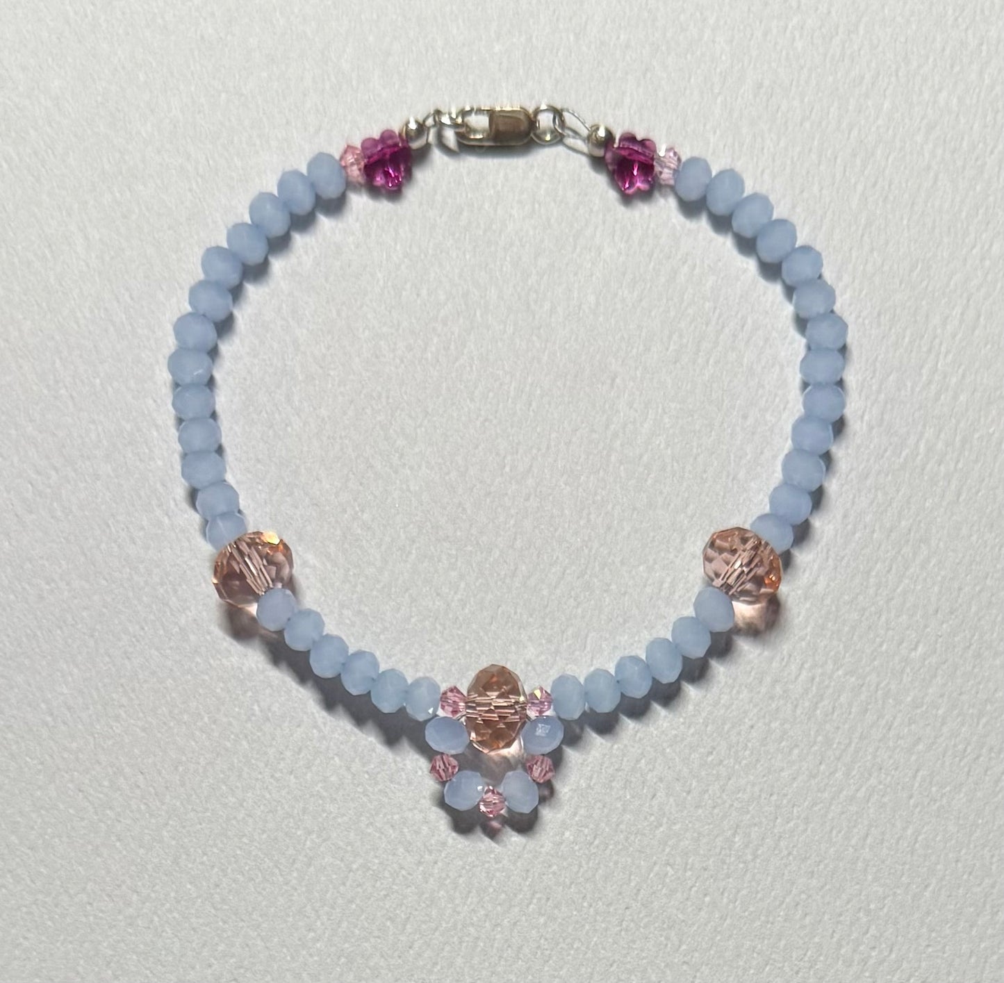 Glass Bracelet with Sterling Silver