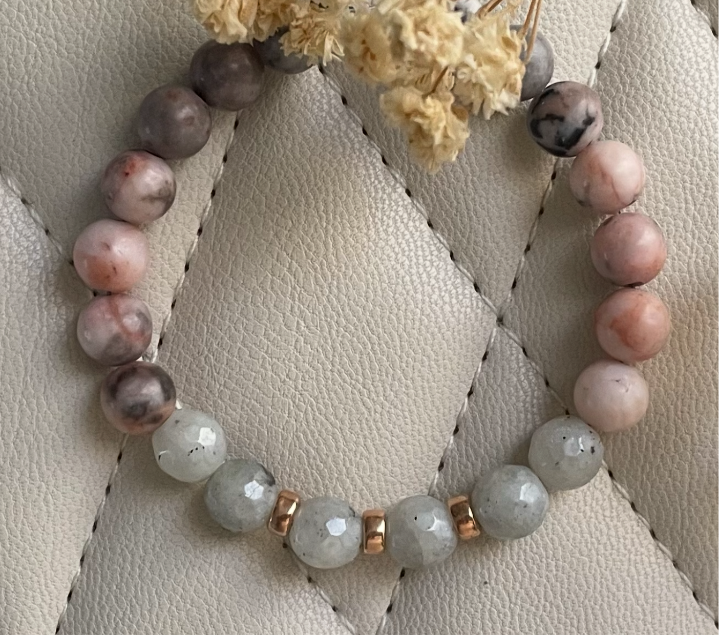 Labradorite with Zebra Jasper Beads Bracelet