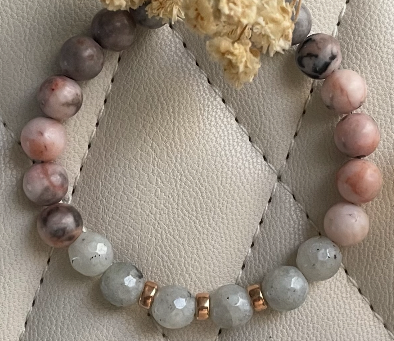 Labradorite with Zebra Jasper Beads Bracelet