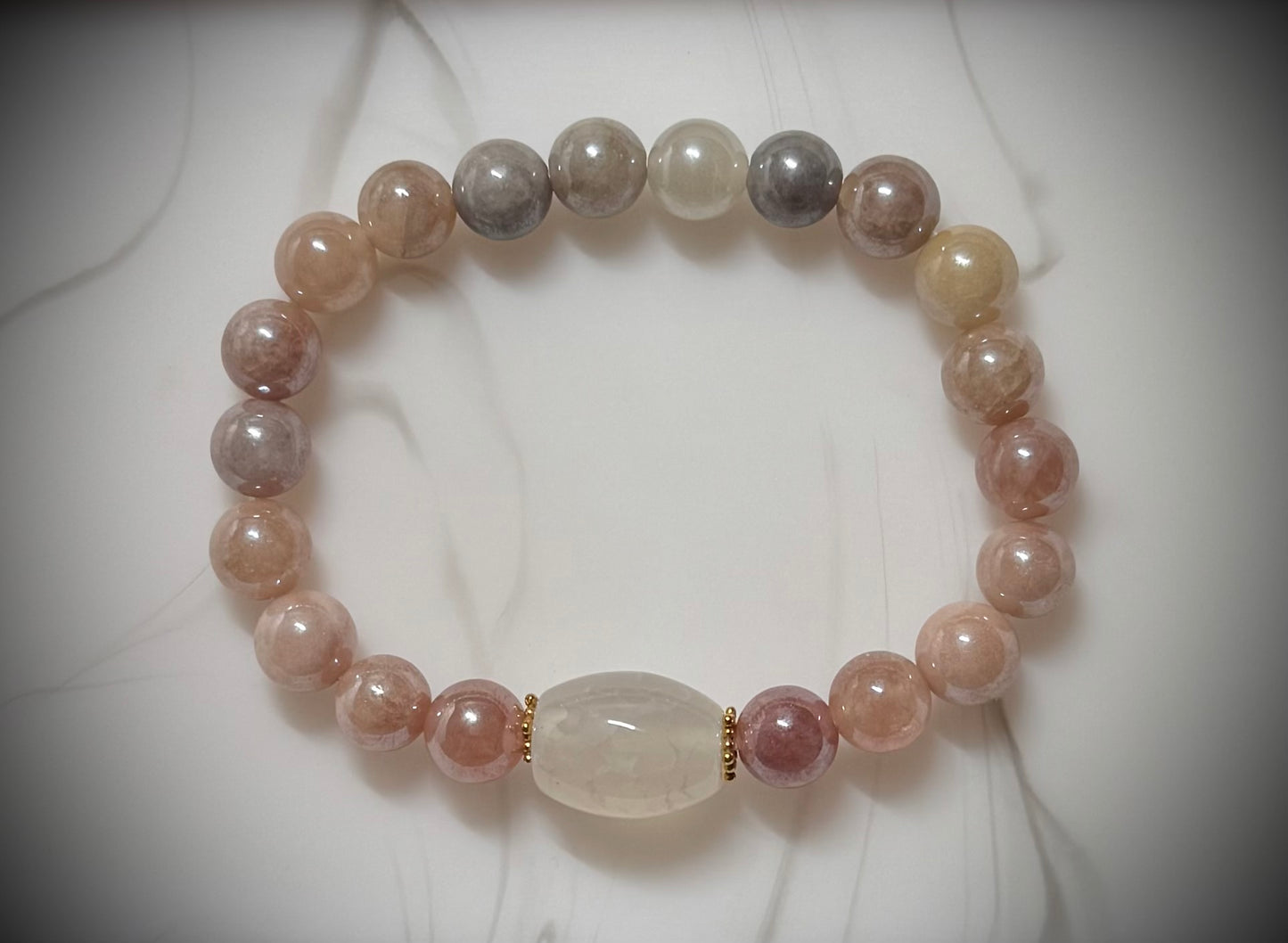 Sunstone Stretch Bracelet with Agate
