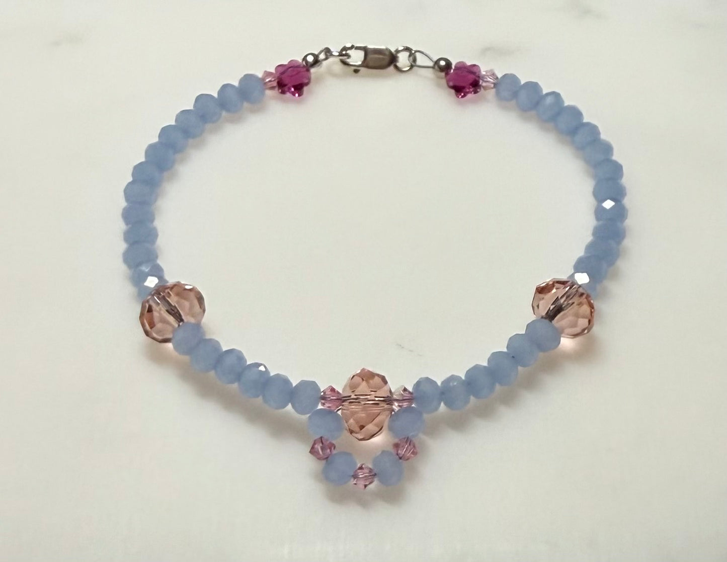 Glass Bracelet with Sterling Silver