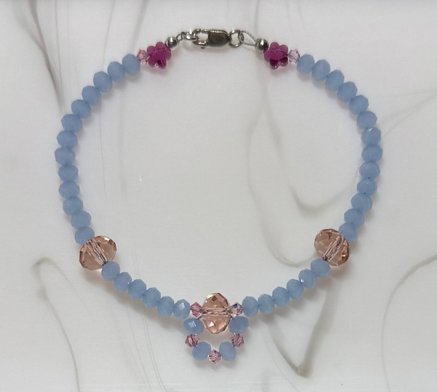Glass Bracelet with Sterling Silver