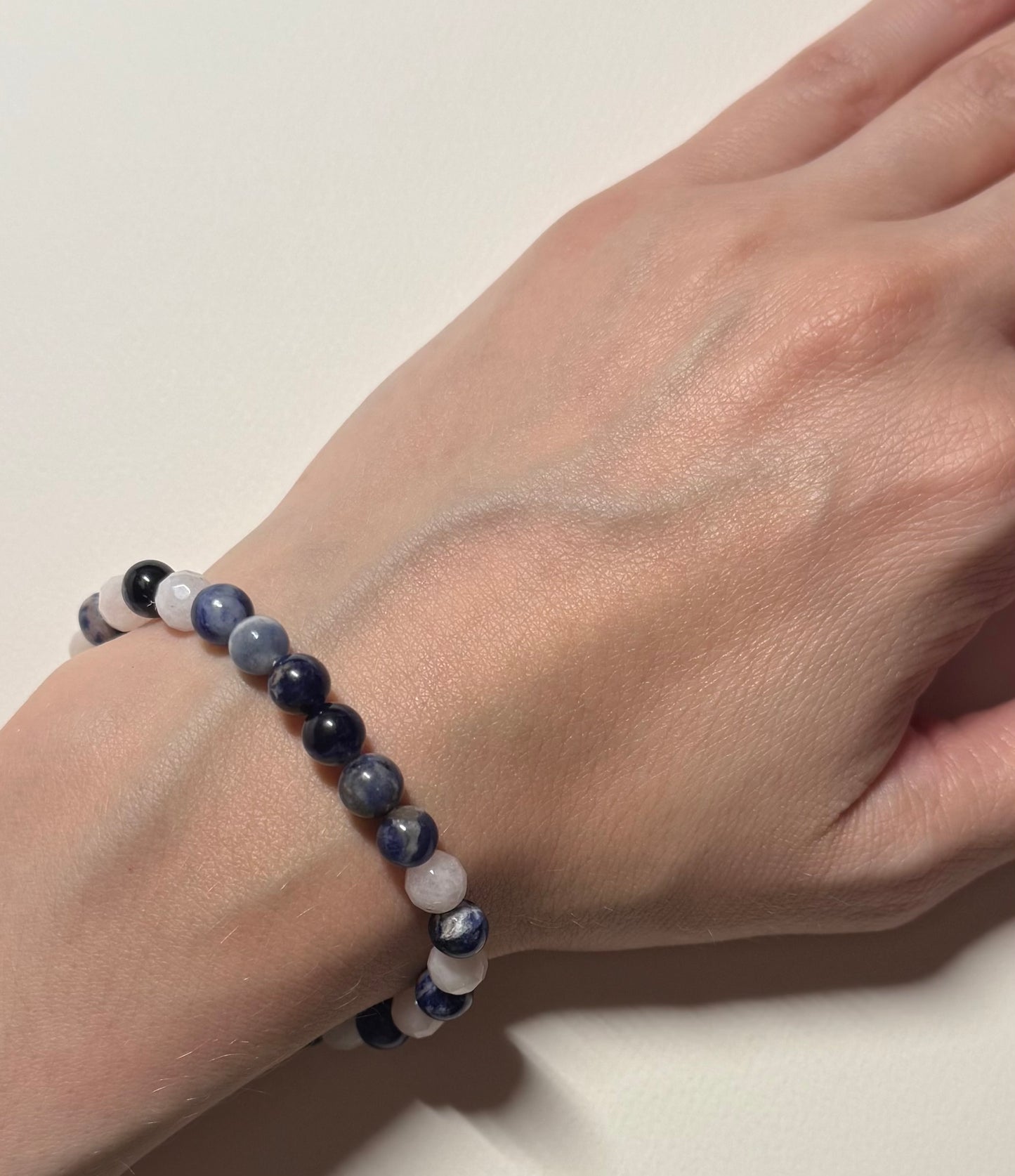 Quartz Stretch Bracelet with Sodalite