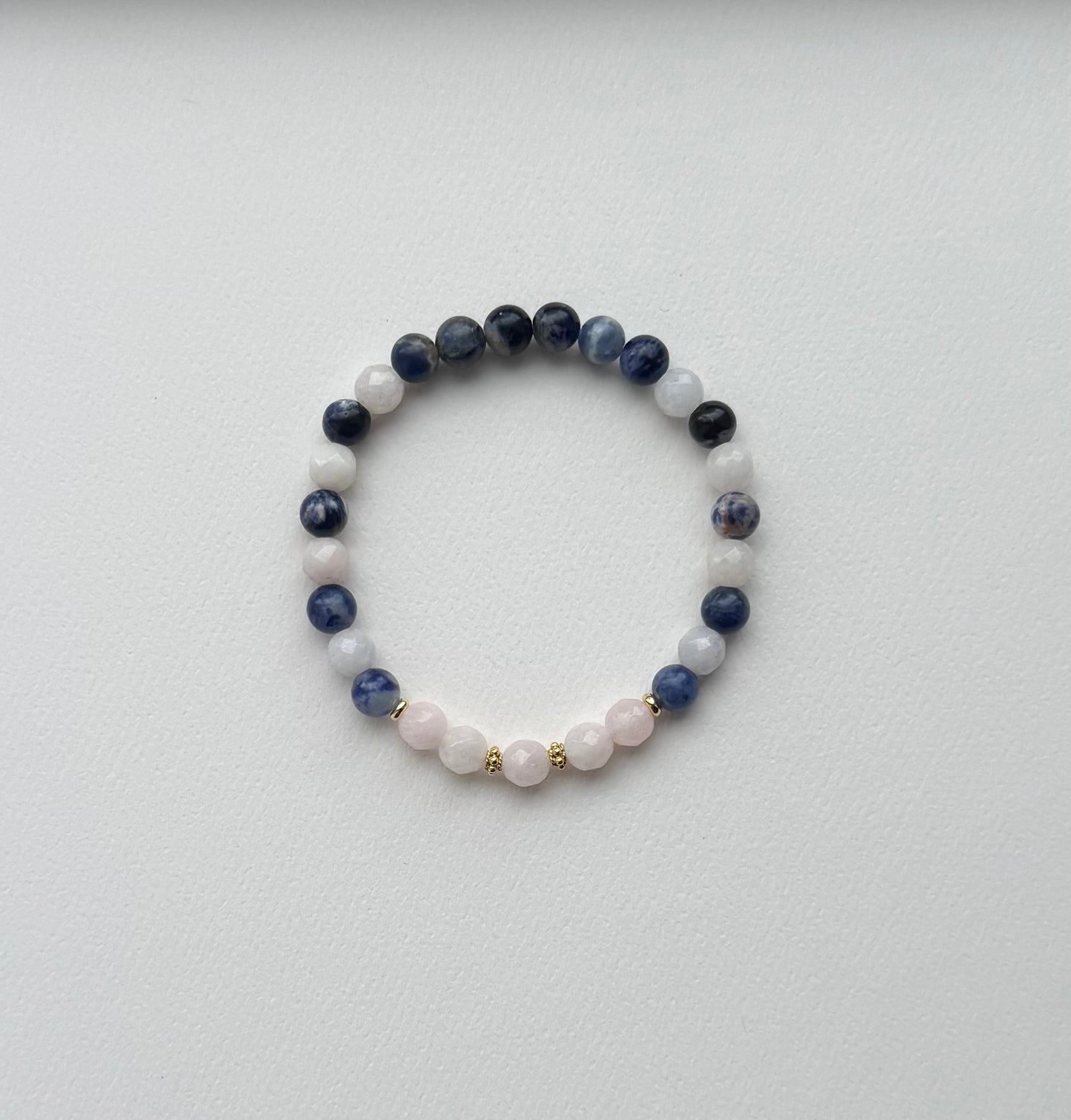Quartz Stretch Bracelet with Sodalite
