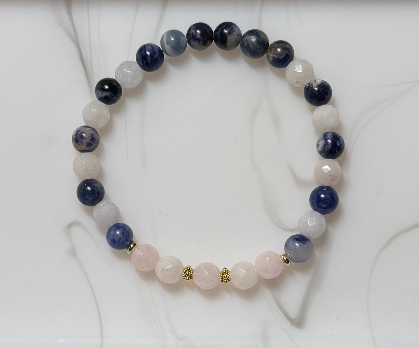 Quartz Stretch Bracelet with Sodalite