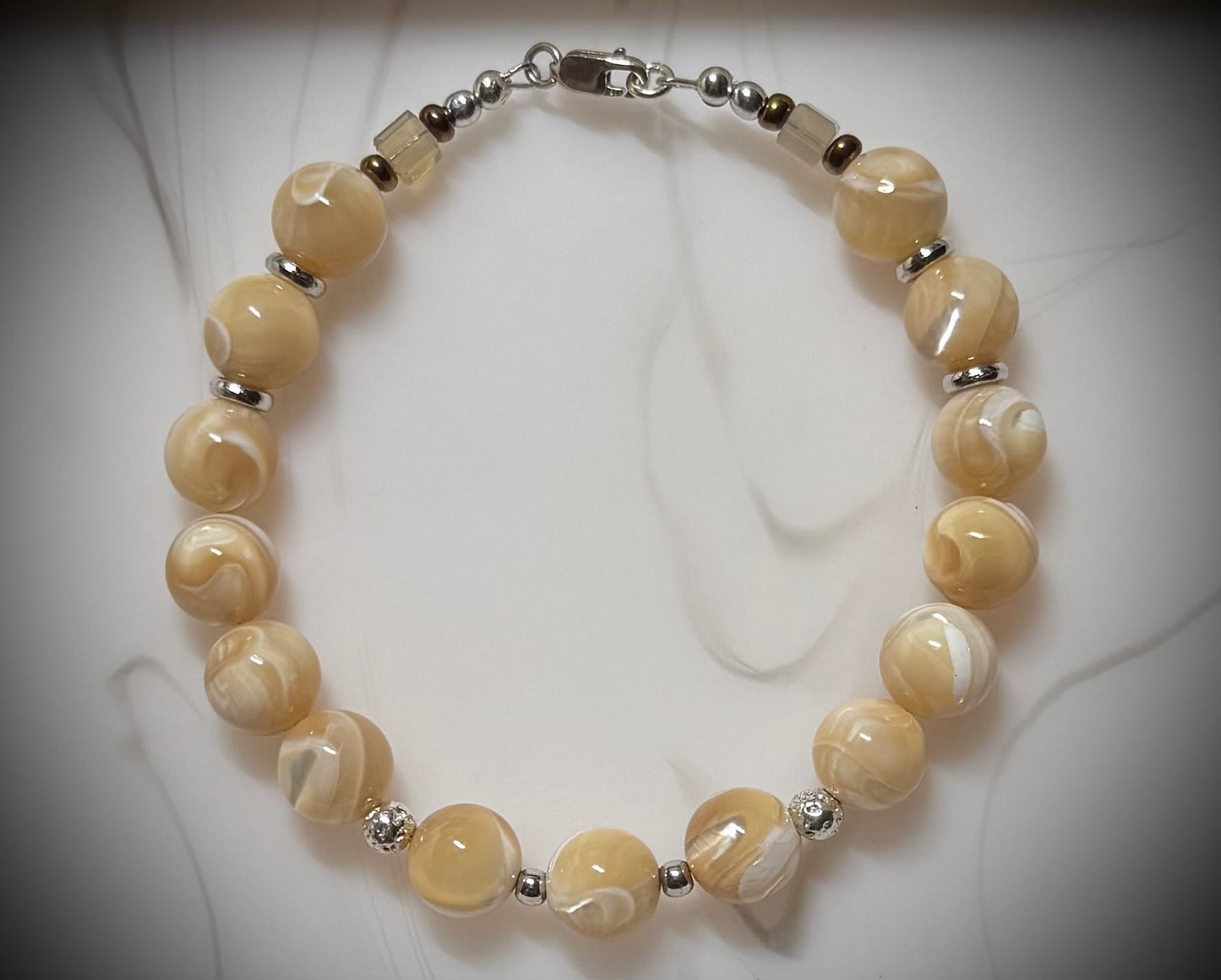 Mother of Pearl Bracelet with Sterling Silver