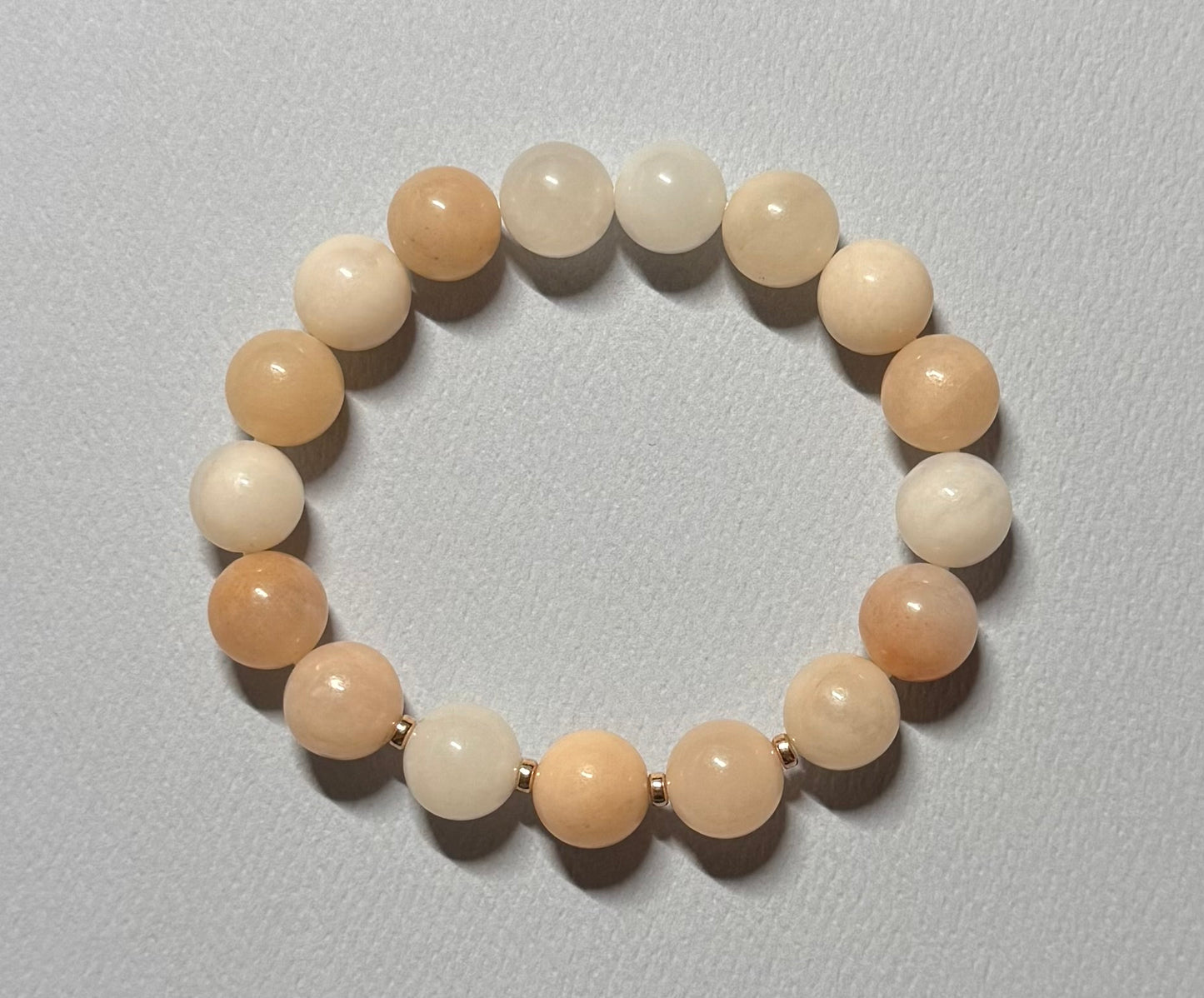 Pink Opal Stretch Bracelet with Rose Gold Beads
