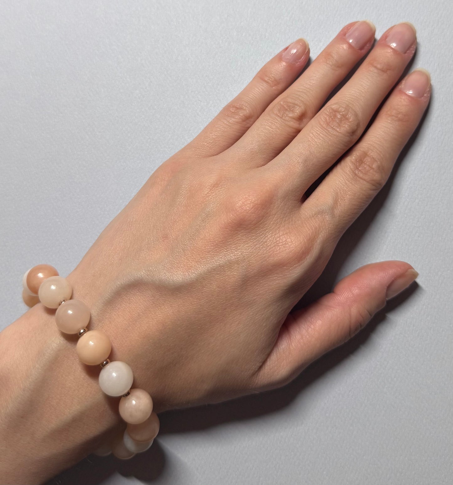 Pink Opal Stretch Bracelet with Rose Gold Beads
