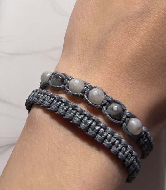 Gray Labradorite Duo Friendship Bracelet